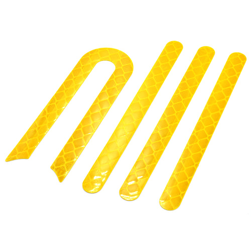 Yellow Front & Rear Wheel Sticker Reflector (2 Sets)